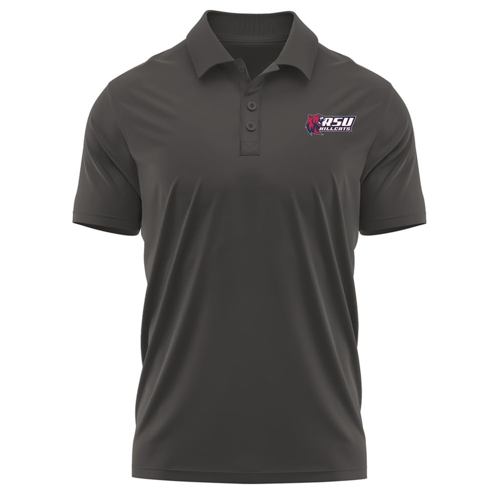 Campus Lab Rogers State University Adult Men's Polo Left Chest Logo, Charcoal, Medium
