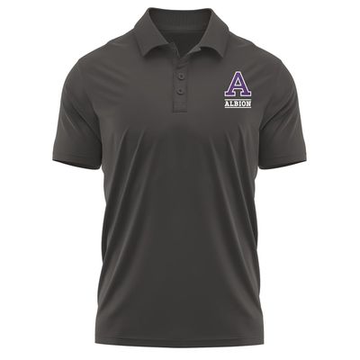 Campus Lab Albion College Adult Men's Polo Left Chest Logo, Charcoal, XX-Large
