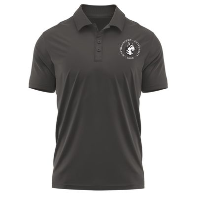 Campus Lab Northeastern University Adult Men's Polo Left Chest Logo, Charcoal, Medium