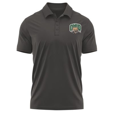 Campus Lab Ohio University Adult Men's Polo Left Chest Logo, Charcoal, X-Large