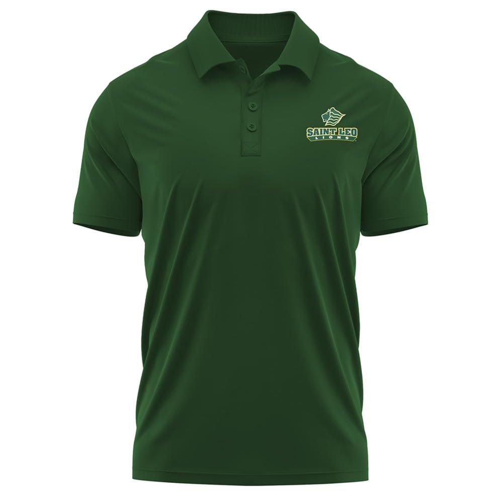 Campus Lab Saint Leo University Adult Men's Polo Left Chest Logo, Hunter Green, Large