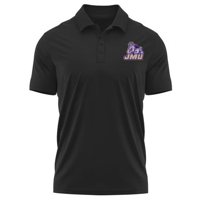 Campus Lab James Madison University Adult Men's Polo Left Chest Logo, Black, Large