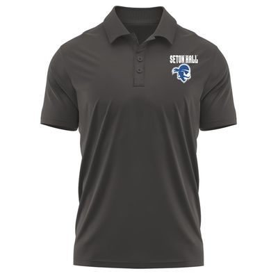 Campus Lab Seton Hall University Adult Men's Polo Left Chest Logo, Charcoal, X-Large
