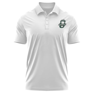 Campus Lab Adams State University Adult Men's Polo Left Chest Logo, White, XX-Large