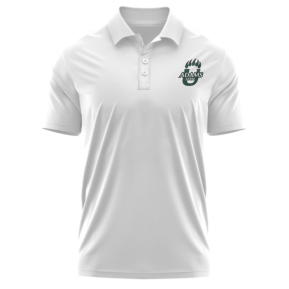 Campus Lab Adams State University Adult Men's Polo Left Chest Logo, White, XX-Large