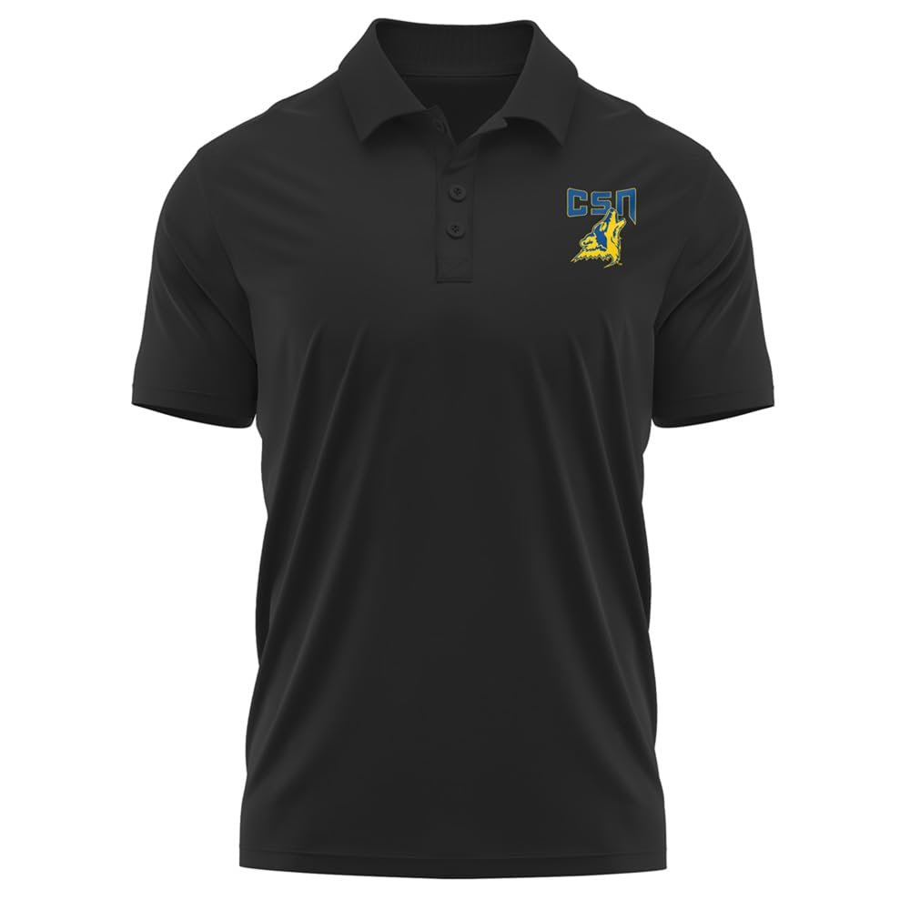 Campus Lab College of Southern Nevada Adult Men's Polo Left Chest Logo, Black, XX-Large