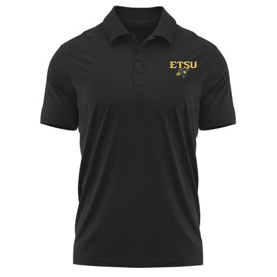 Campus Lab East Tennessee State University Adult Men's Polo Left Chest Logo, Black, Medium