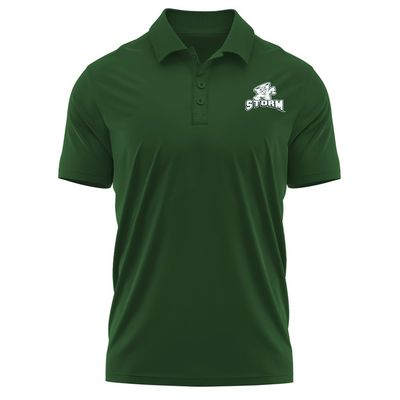 Campus Lab Lake Erie College Adult Men's Polo Left Chest Logo, Hunter Green, Medium