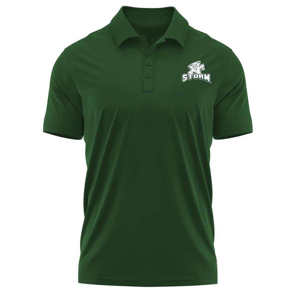Campus Lab Lake Erie College Adult Men's Polo Left Chest Logo, Hunter Green, Medium