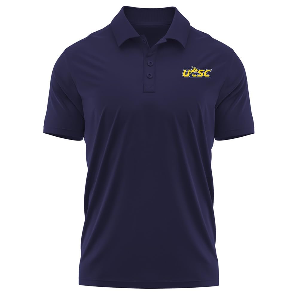 Campus Lab University of California-Santa Cruz Adult Men's Polo Left Chest Logo, Navy, Medium