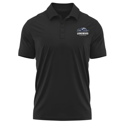 Campus Lab Longwood University Adult Men's Polo Left Chest Logo, Black, Medium