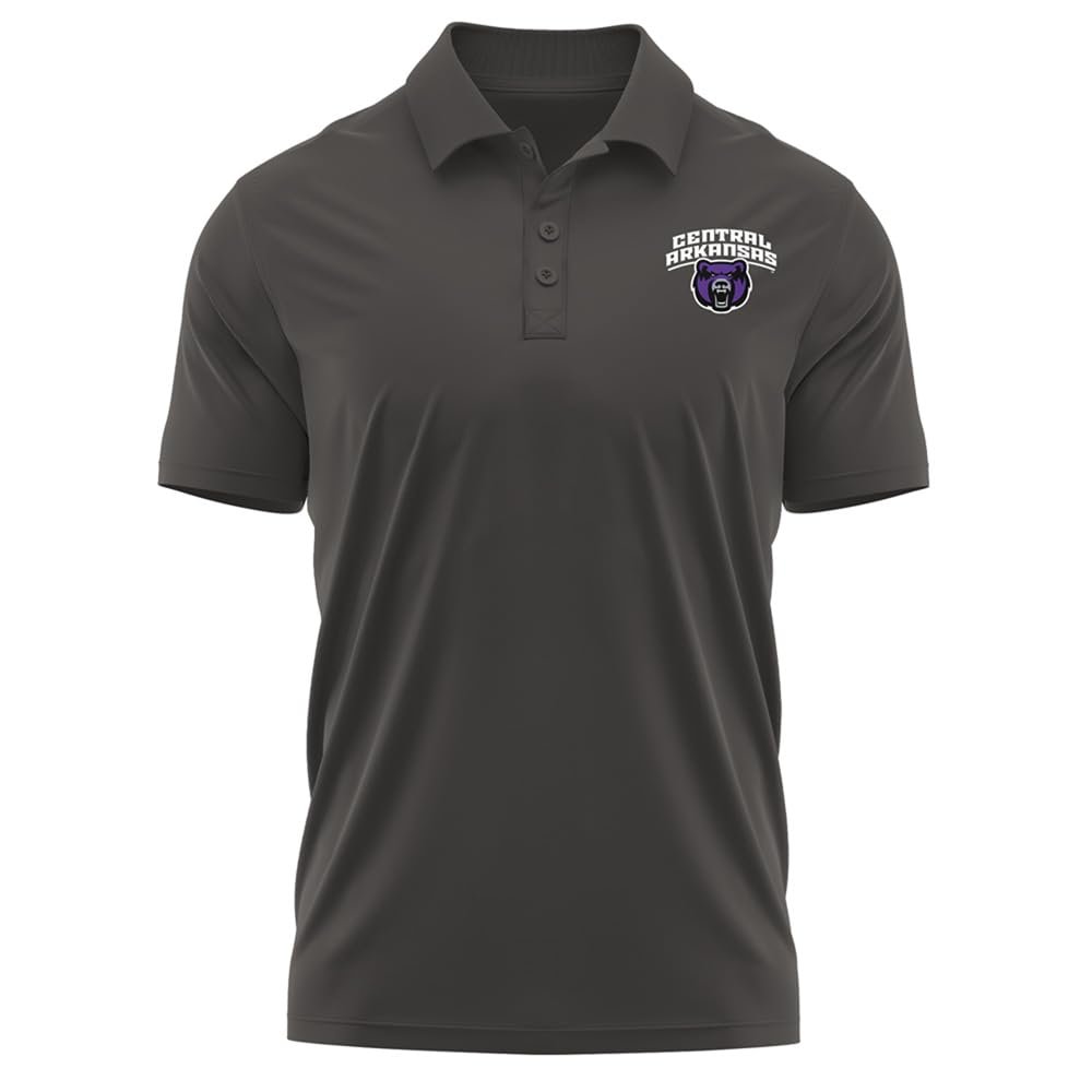 Campus Lab University of Central Arkansas Adult Men's Polo Left Chest Logo, Charcoal, XX-Large