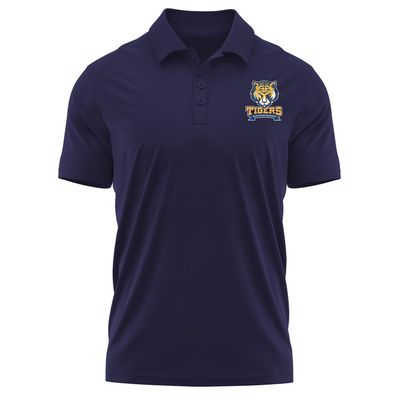 Campus Lab Queensborough Community College Adult Men's Polo Left Chest Logo, Navy, Medium
