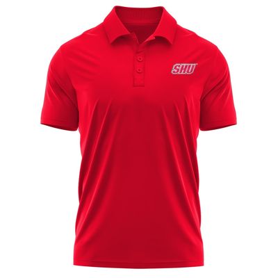 Campus Lab Sacred Heart University Adult Men's Polo Left Chest Logo, Red, X-Large
