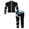 YiZYiF Kids 2 Pcs Tracksuit Gymnastic Figure Skating Training Suit Long Sleeve Zipper Stand Collar Jacket with Legging Light Blue 10 Years view 3