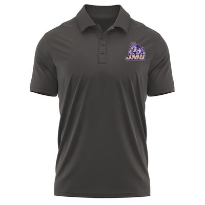 Campus Lab James Madison University Adult Men's Polo Left Chest Logo, Charcoal, Large
