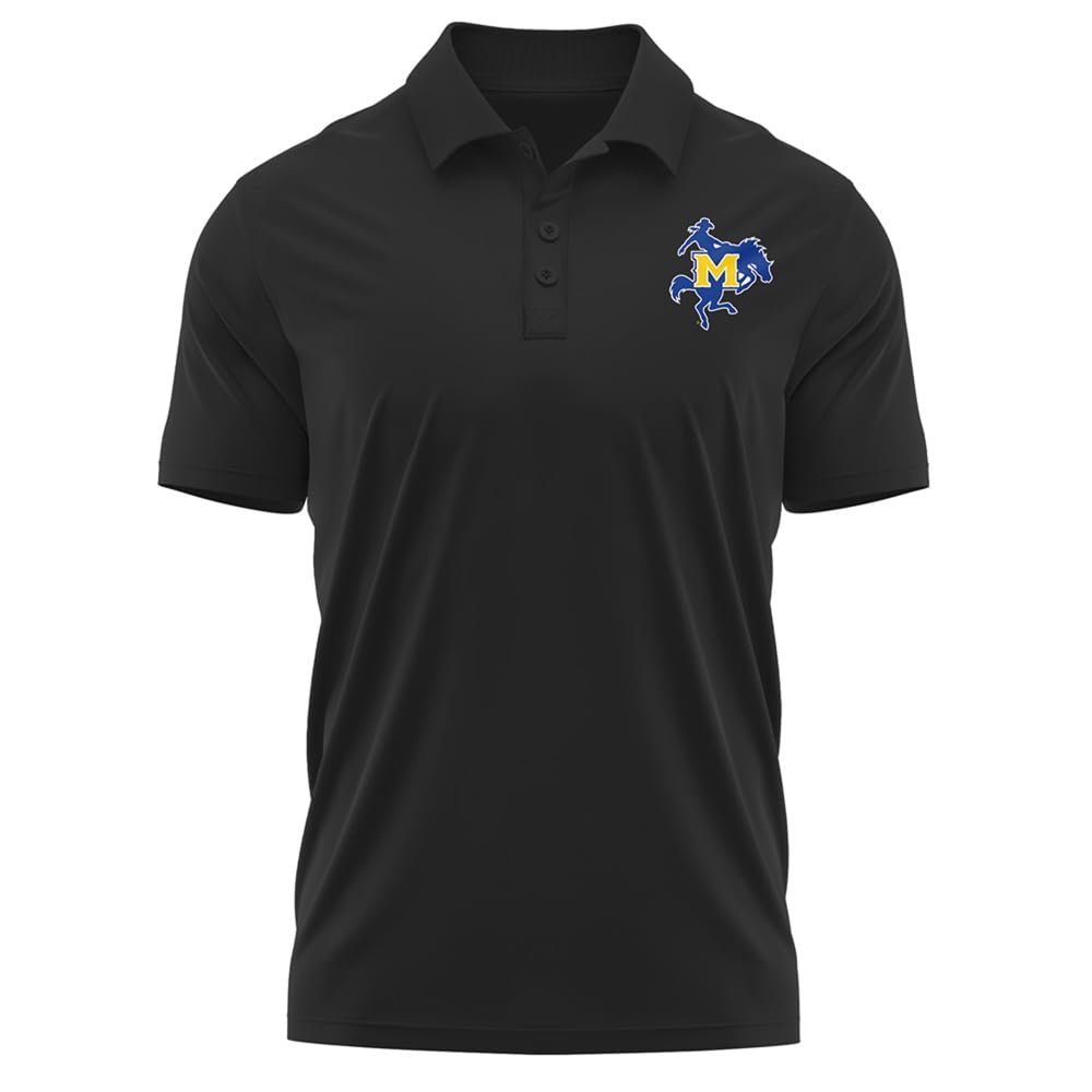 Campus Lab Mcneese State University Adult Men's Polo Left Chest Logo, Black, X-Large