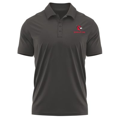 Campus Lab Wesleyan University Adult Men's Polo Left Chest Logo, Charcoal, XX-Large