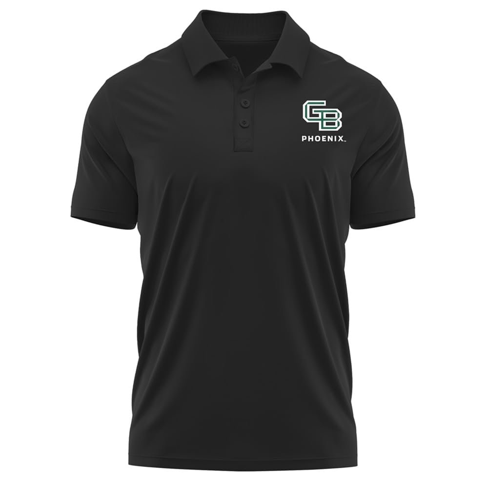 Campus Lab University of Wisconsin-Green Bay Adult Men's Polo Left Chest Logo, Black, X-Large