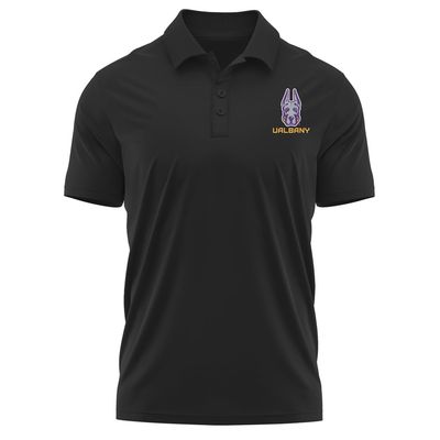 Campus Lab University at Albany Adult Men's Polo Left Chest Logo, Black, Small