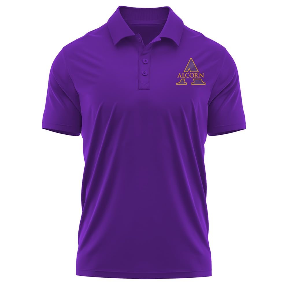 Campus Lab AS University Adult Men's Polo Left Chest Logo, Purple, Small