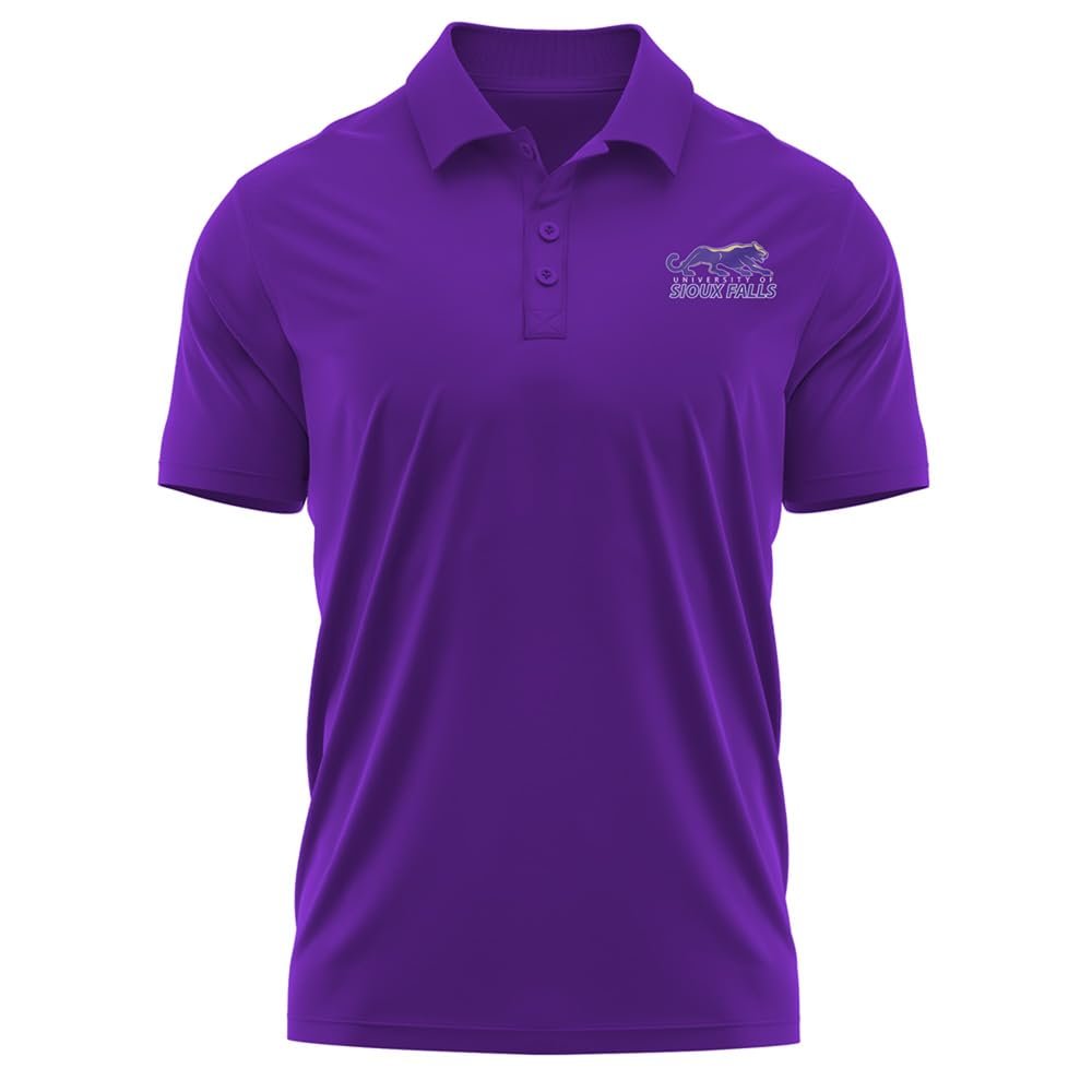 Campus Lab University of Sioux Falls Adult Men's Polo Left Chest Logo, Purple, Large