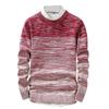 Men's Color Block Knitted Pullover Slim Fit Casual Soft Thermal Striped Sweater Crewneck Color Matching Sweaters (Medium,Red) view 1