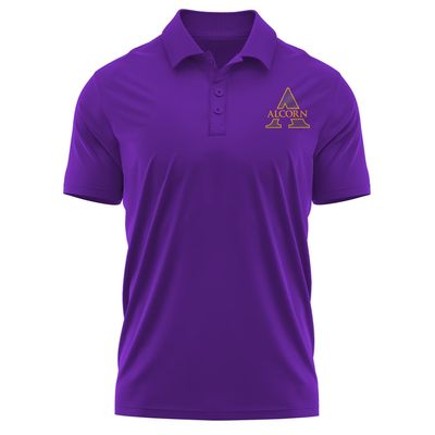 Campus Lab AS University Adult Men's Polo Left Chest Logo, Purple, Medium