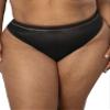 Curvy Couture Women's Plus Size Shimmer High Cut Thong Panty Night Shimmer XL view 1