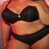 Curvy Couture Women's Plus Size Shimmer High Cut Thong Panty Night Shimmer XL view 3