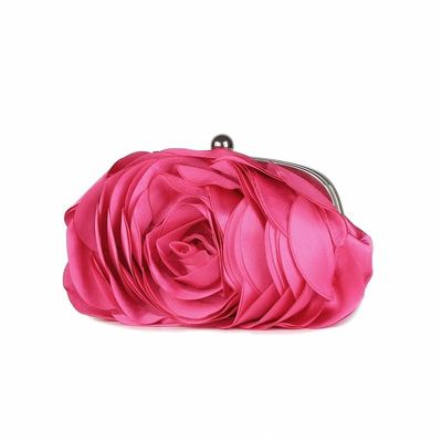 HUFFA Vintage Ladies Floral Evening Bag Woman Fashion Rose Chain Handbag Wedding Party Clutch Dinner Small Purse (Color : Rose red, Size : One Size)