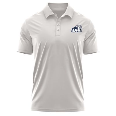 Campus Lab University of New Hampshire Adult Men's Polo Left Chest Logo, Athletic Heather, Medium