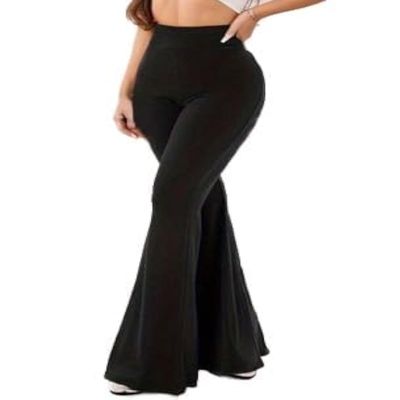 Vaimti Plus-Size Casual Pants for Women high-Waisted Bell Bottoms for Women (US, Alpha, 5X, Plus, Regular, Black)