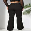 Vaimti Plus-Size Casual Pants for Women high-Waisted Bell Bottoms for Women (US, Alpha, 5X, Plus, Regular, Black) view 2