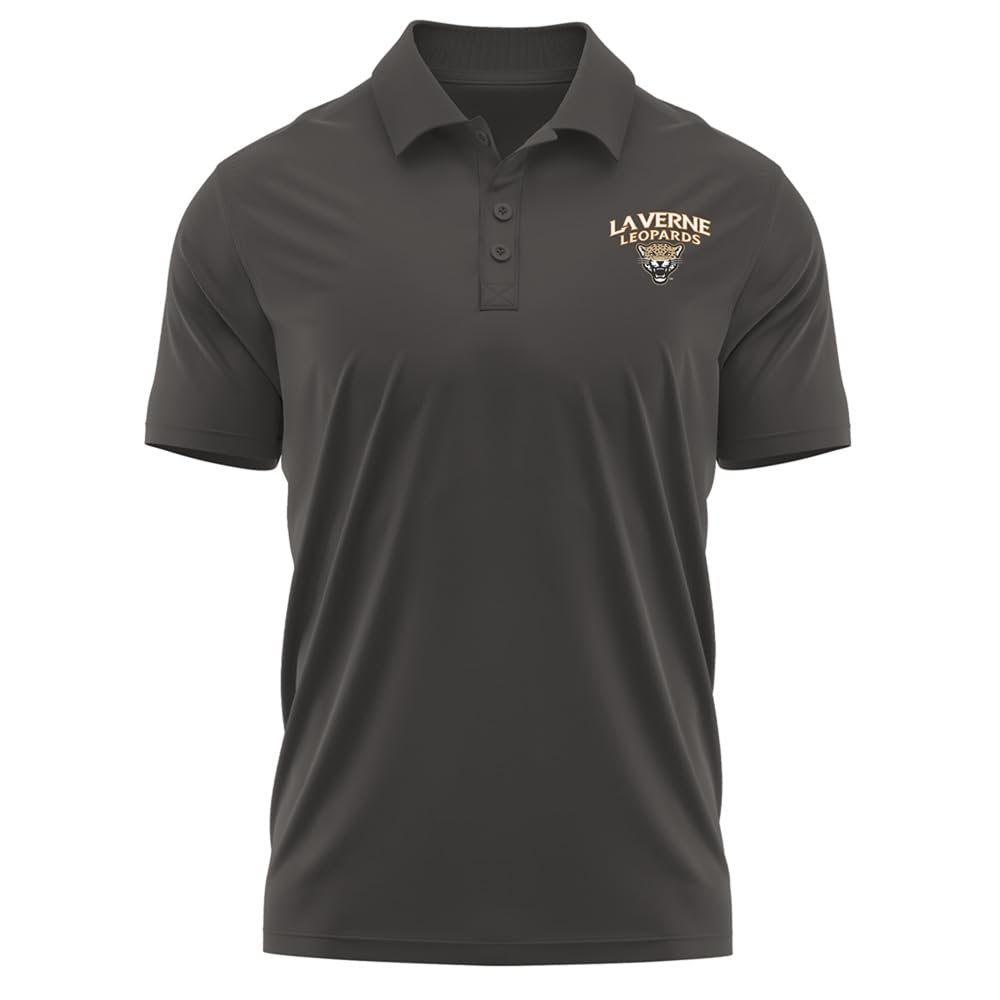 Campus Lab University of La Verne Adult Men's Polo Left Chest Logo, Charcoal, X-Large