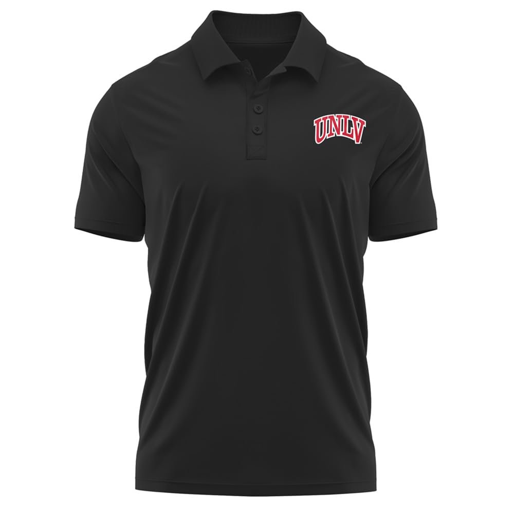 Campus Lab University of Nevada Las Vegas Adult Men's Polo Left Chest Logo, Black, Medium