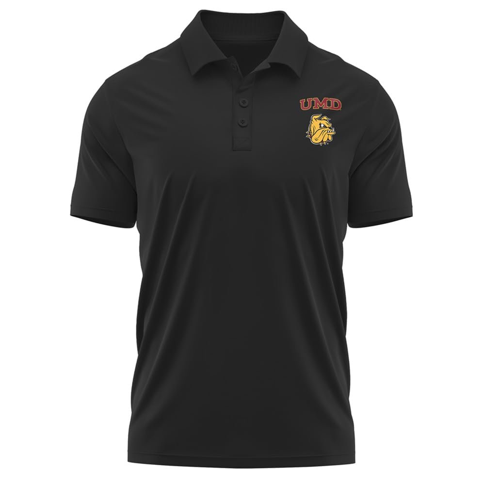 Campus Lab University of Minnesota Duluth Adult Men's Polo Left Chest Logo, Black, Large
