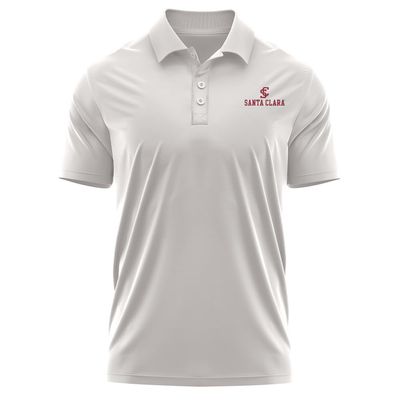 Campus Lab Santa Clara University Adult Men's Polo Left Chest Logo, Athletic Heather, Large