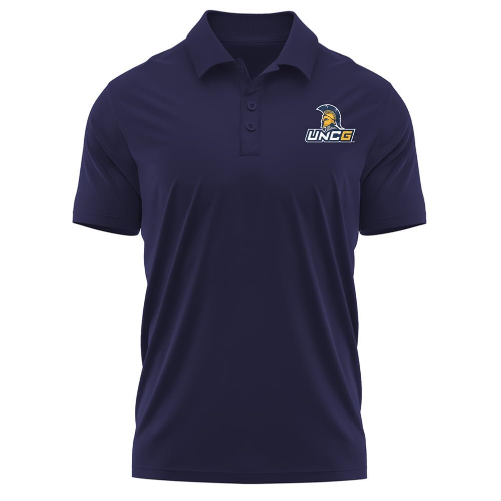 Campus Lab University of North Carolina at Greensboro Adult Men's Polo Left Chest Logo, Navy, Small