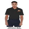 Campus Lab Brooklyn College Adult Men's Polo Left Chest Logo, Black, X-Large view 3