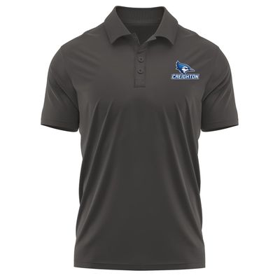 Campus Lab Creighton University Adult Men's Polo Left Chest Logo, Charcoal, XX-Large
