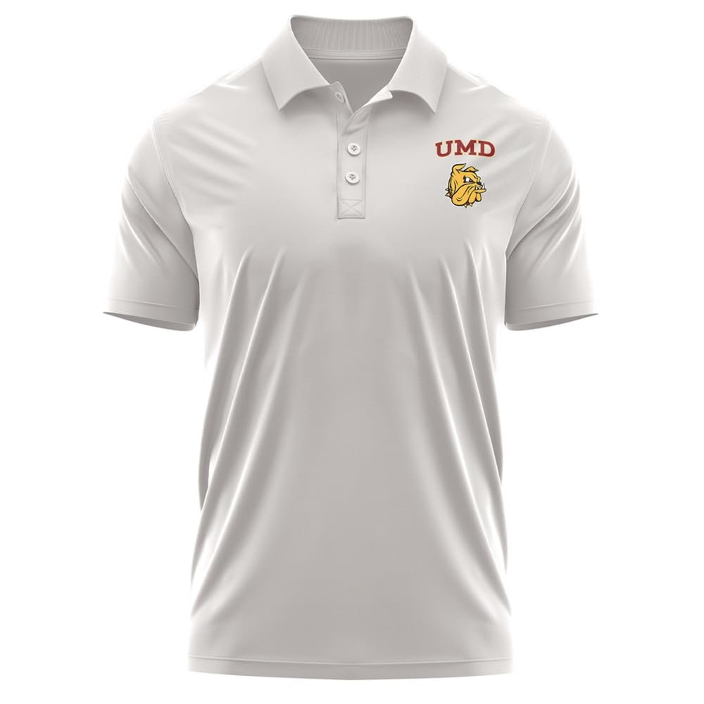 Campus Lab University of Minnesota Duluth Adult Men's Polo Left Chest Logo, Athletic Heather, Medium