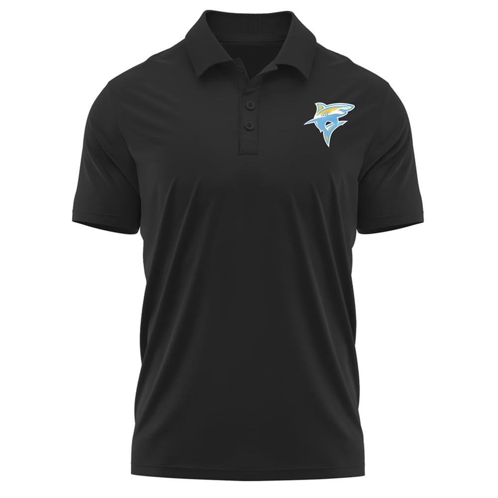 Campus Lab Long Island University Adult Men's Polo Left Chest Logo, Black, X-Large