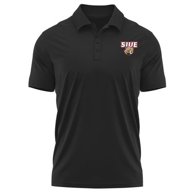 Campus Lab Southern Illinois University Edwardsville Adult Men's Polo Left Chest Logo, Black, X-Large