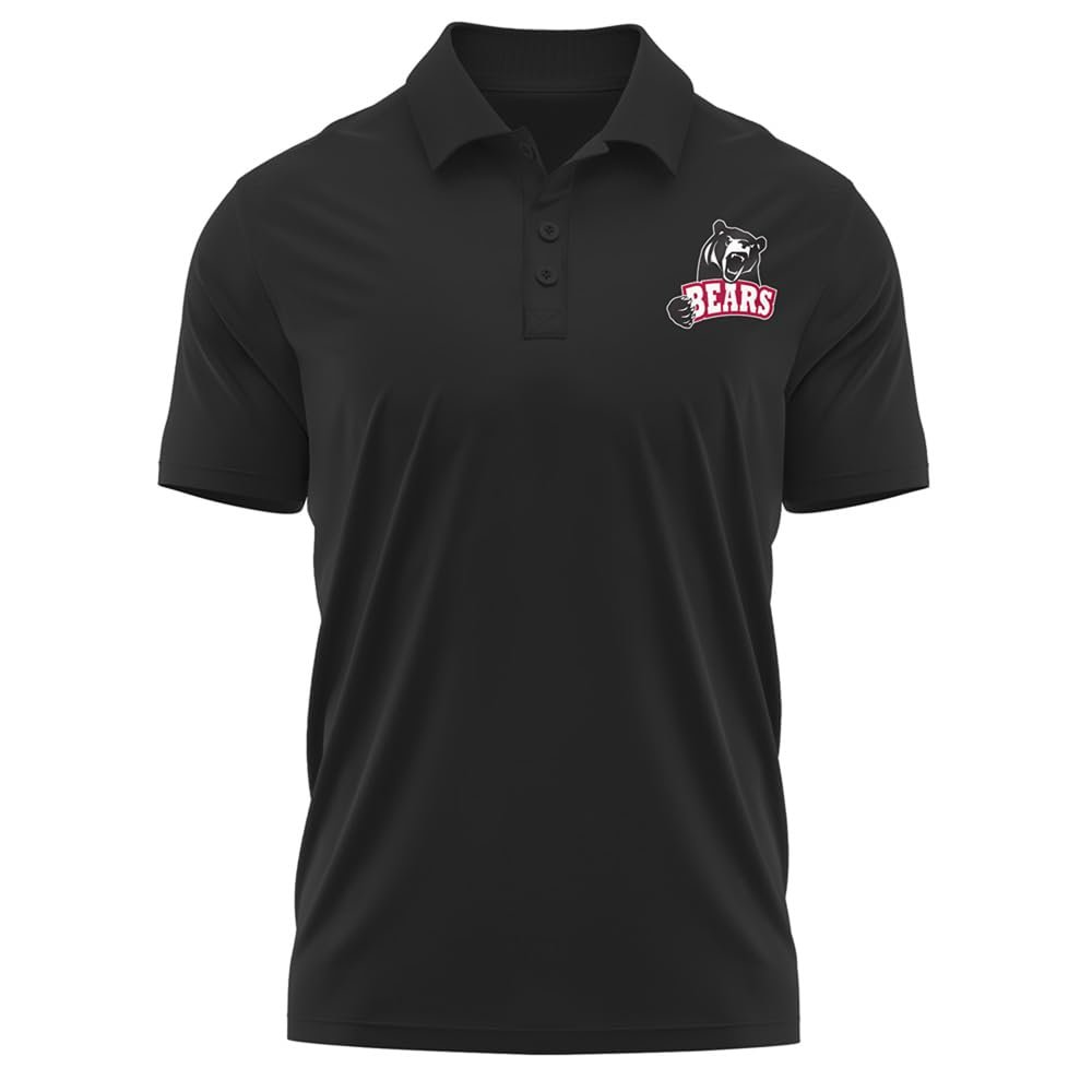 Campus Lab Lenoir-Rhyne University Adult Men's Polo Left Chest Logo, Black, Small