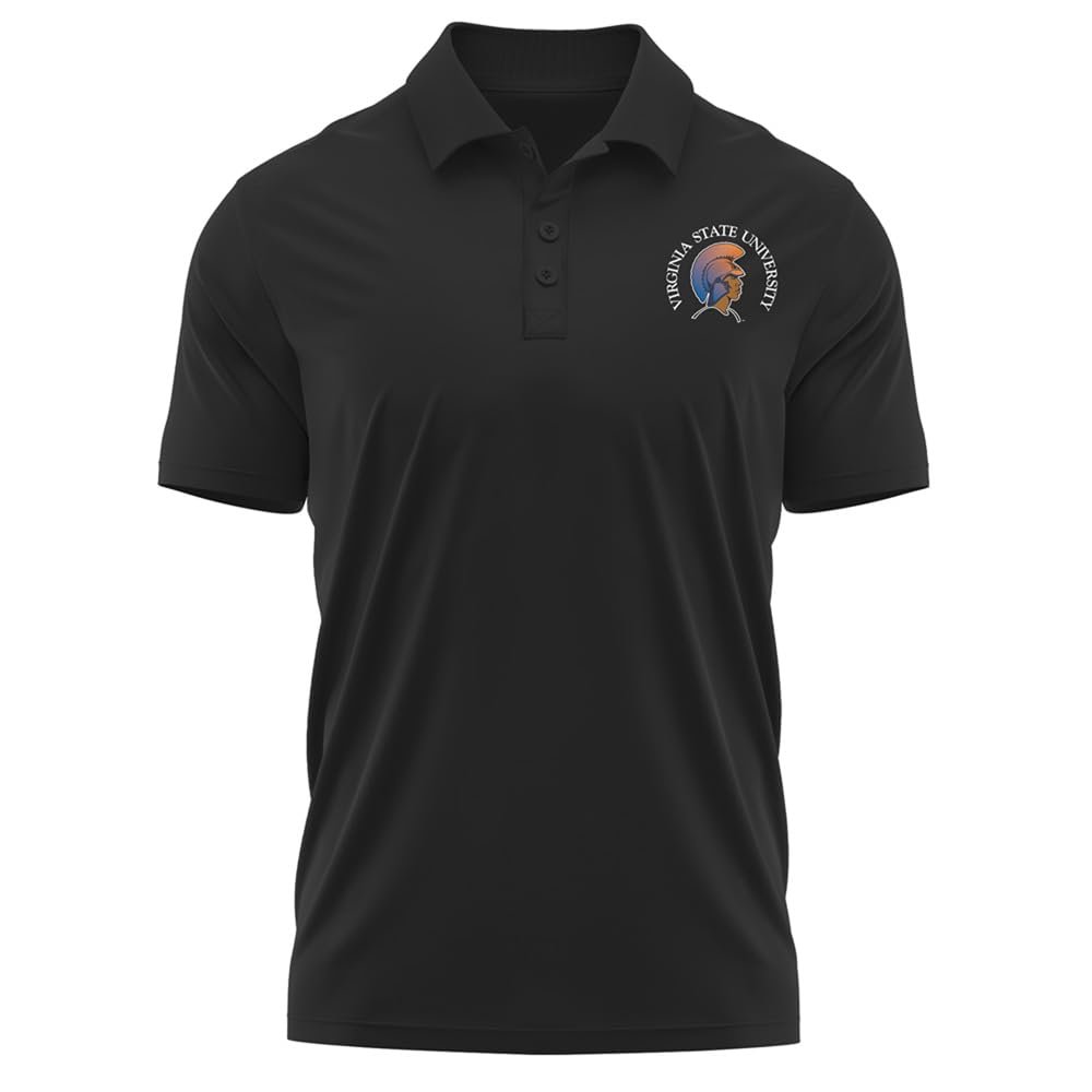Campus Lab Virginia State University Adult Men's Polo Left Chest Logo, Black, X-Large