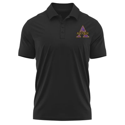 Campus Lab AS University Adult Men's Polo Left Chest Logo, Black, Medium