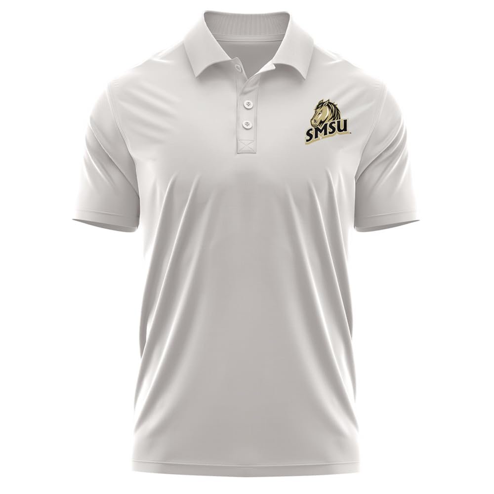 Campus Lab Southwest Minnesota State University Adult Men's Polo Left Chest Logo, Athletic Heather, Large