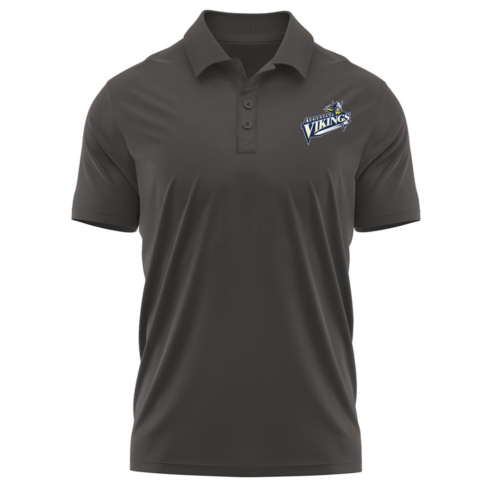 Campus Lab Augustana University Adult Men's Polo Left Chest Logo, Charcoal, Large