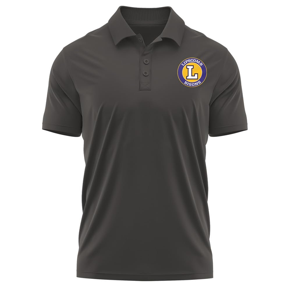 Campus Lab Lipscomb University Adult Men's Polo Left Chest Logo, Charcoal, XX-Large